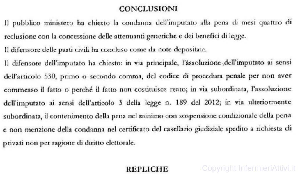 Sentenza infermiera SNG