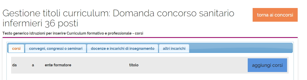 AOR San Carlo curriculum