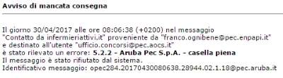 avviso mancata consegna PEC